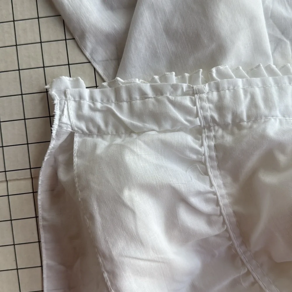 Vintage Sears White Ruffled Curtain Set–2 Pairs with Tiebacks – 48” x 51” Panels